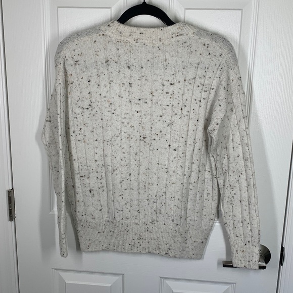 Madewell ivory speckled knit sweater with button front size XS - Picture 2 of 10